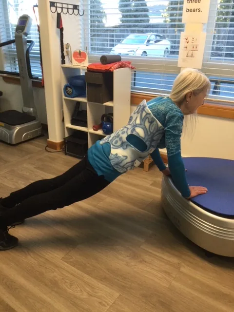 Guided power plate training at the clinic
